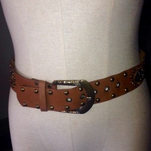 Leather Rock Studded/Rhinestone Belt